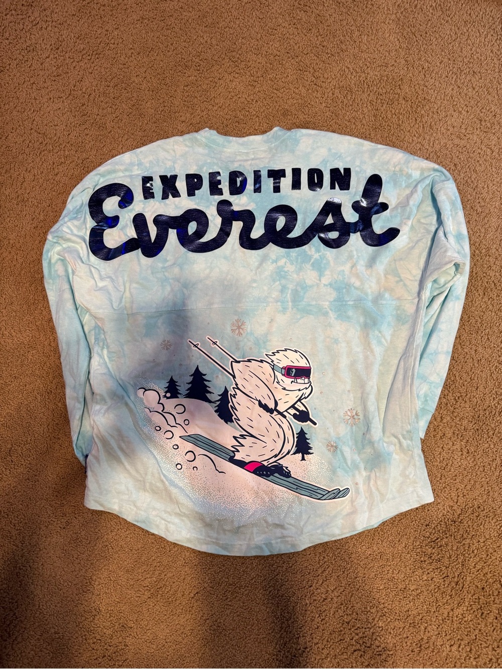 Disney Light Blue Tie-Dye 'Expedition Everest' Ski Yeti Long Sleeve Top